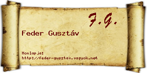 Feder Gusztáv névjegykártya