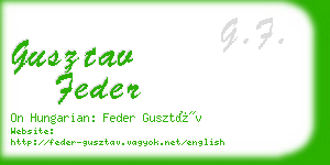 gusztav feder business card